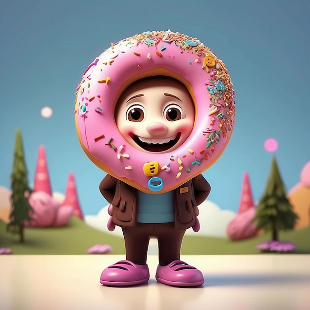 3d donut personage