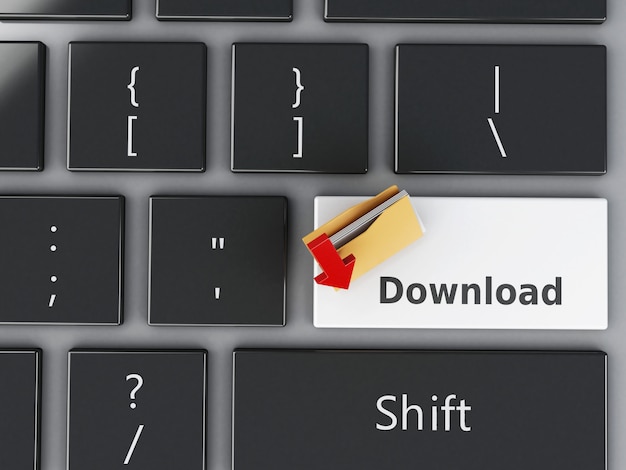 3d Download folder on the computer keyboard.