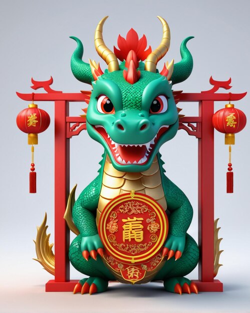 Foto drago 3d nel cancello per il capodanno cinese
