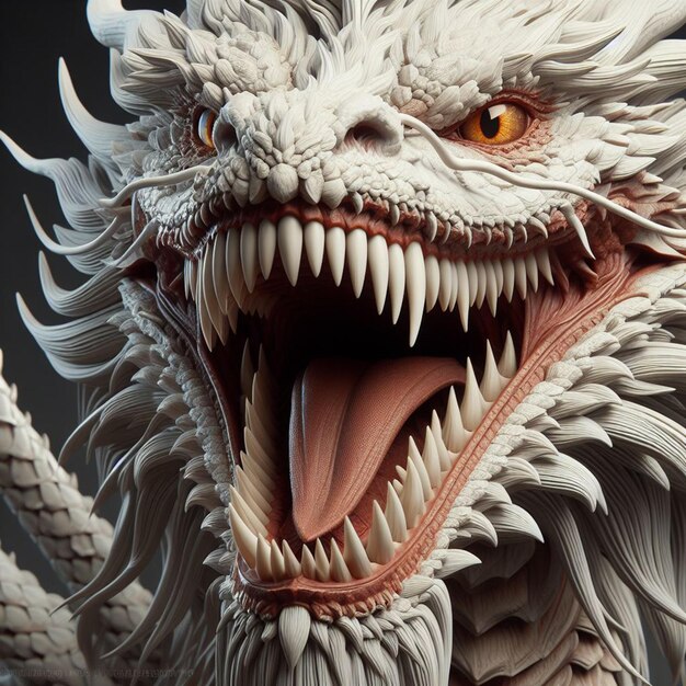 3D dragon with wide mouth