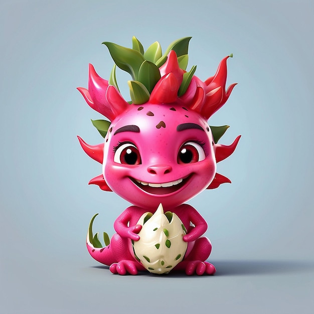 3D drakenfruit personage