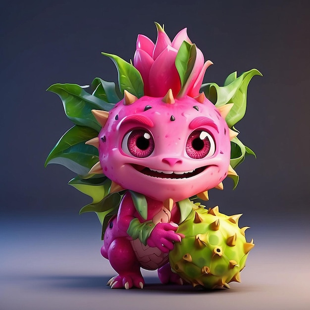 3D drakenfruit personage