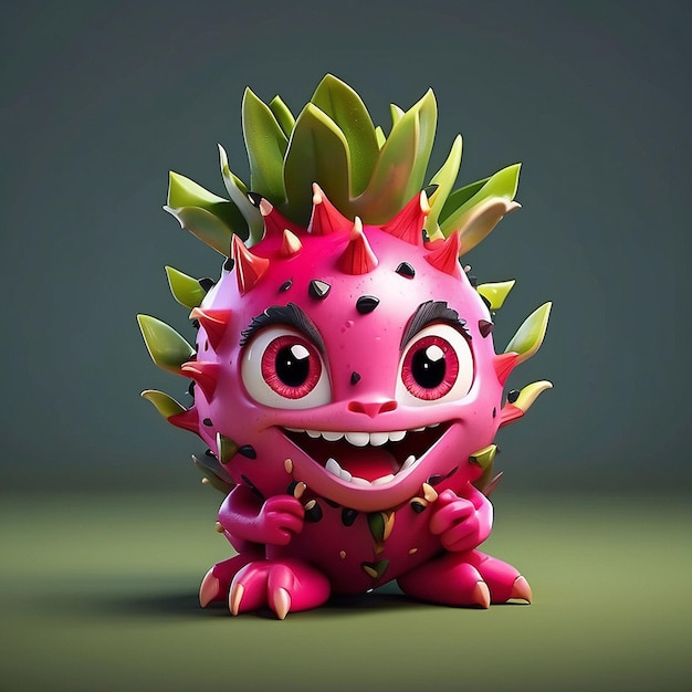 3D drakenfruit personage