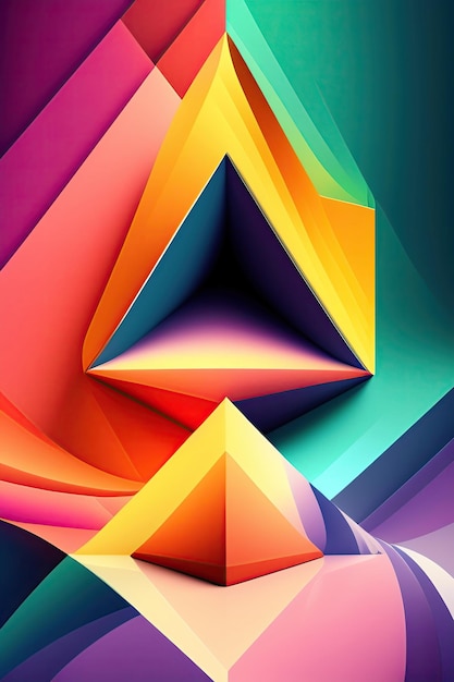 3D Driehoekige Vormen Achtergrond