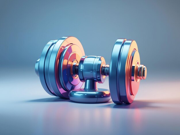 3d dumbbell icon transparent 3d render illustration