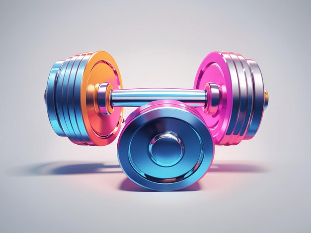 3d dumbbell icon transparent 3d render illustration