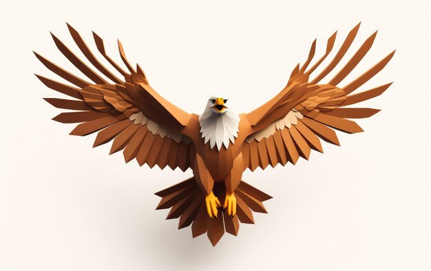 Photo 3d eagle like on white background