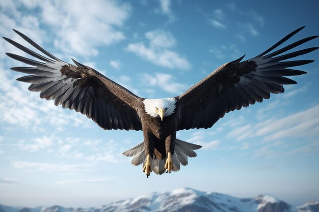 Photo 3d eagle rendering while flying