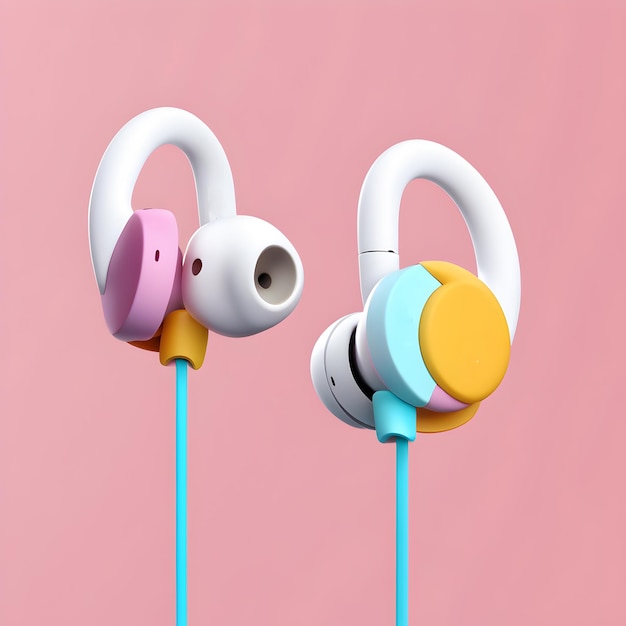 3D Earbuds Illustration