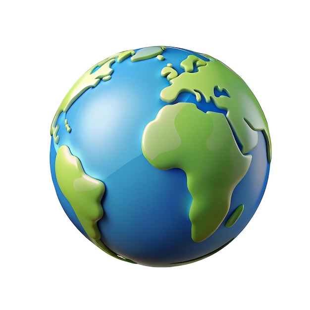 3d earth illustration isolated on white background