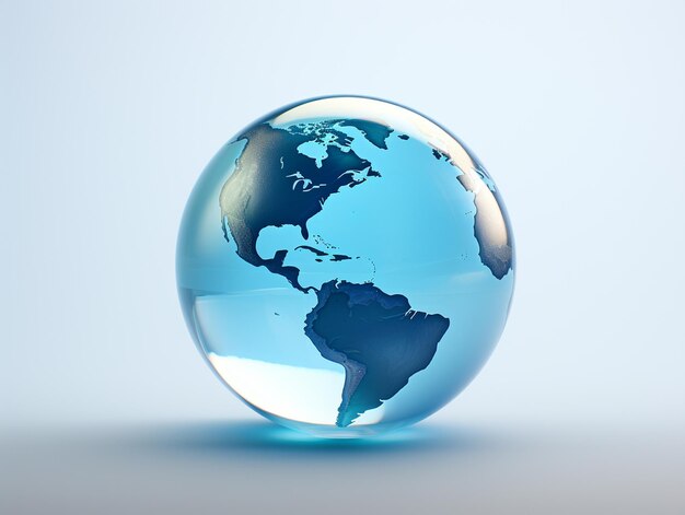 Фото 3d-иллюстрация планеты земля глобус икона мира 3d-дизайн