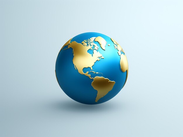 Foto 3d earth planet illustration globe icon of world 3d design