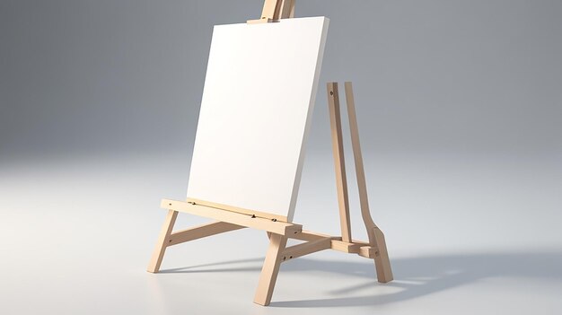 Foto 3d easel canvas rendering