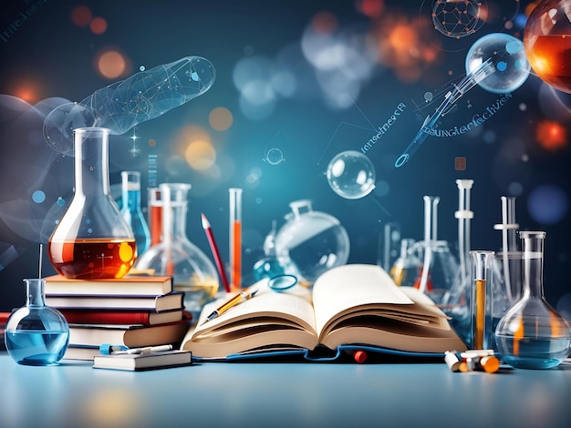 3D Education science and medical abstract background