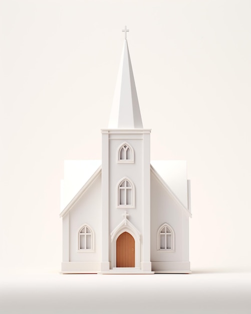 Foto 3d een stilleven kerk miniatuur model