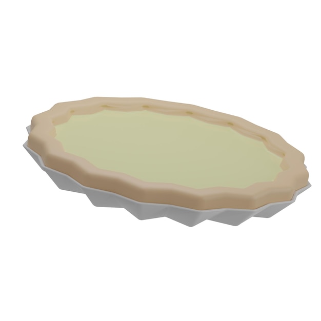 3D Egg Tart Illustration