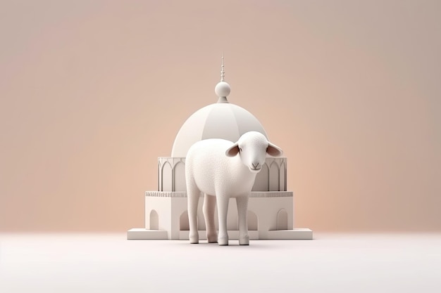 AI が生成した 3D イードアル犠牲羊のシンボル