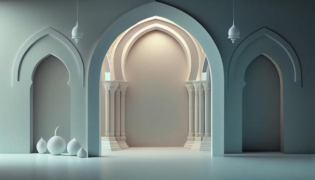 3D Дизайн баннера Ид Мубарак для праздника исламского баннера, такого как Ид аль Адха Фитр Рамадан и т. Д.