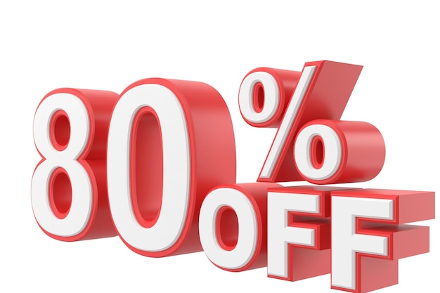 3D eighty percent off 80 off 80 sale