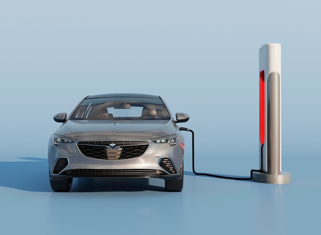 3d electric car charging process