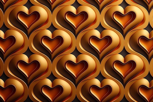 3d elegant hearts pattern background