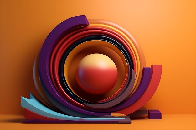 3d element abstract minimalism creative background