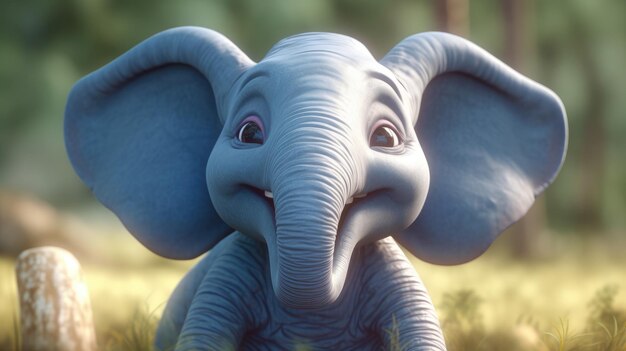 3D иллюстрации шаржа слона