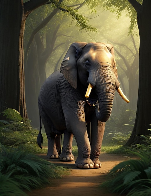 3d Elephant Photo Ai Generated