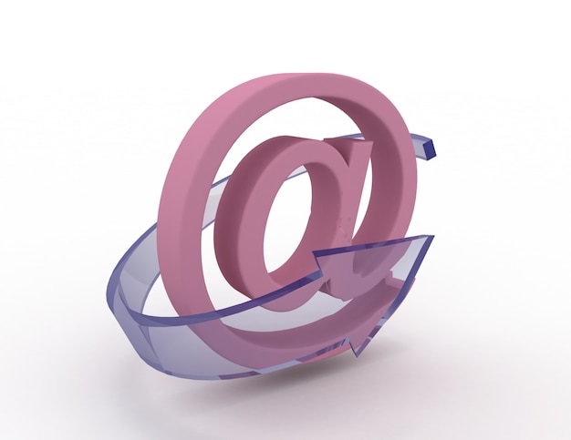 3d email icon with blue arrow