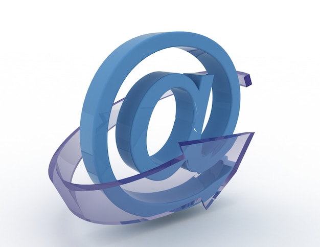 3d email icon with blue arrow