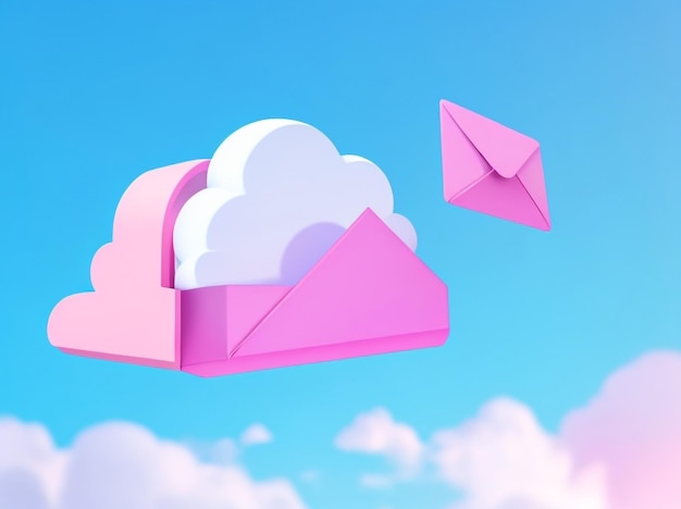 3D-иконка электронной почты с уведомлением о непрочитанной почте