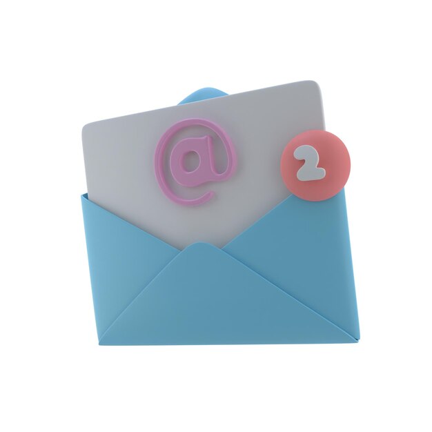 Photo 3d email illustration