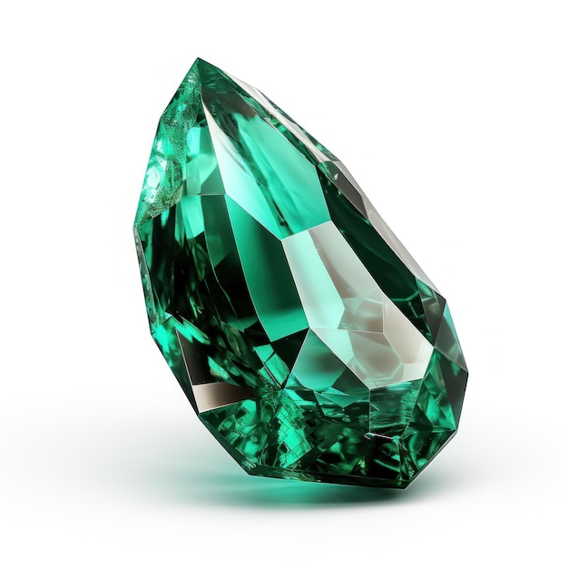 3d emerald stone isolated