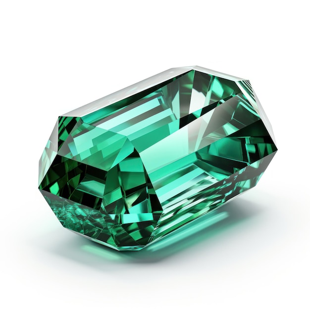 3d emerald stone isolated