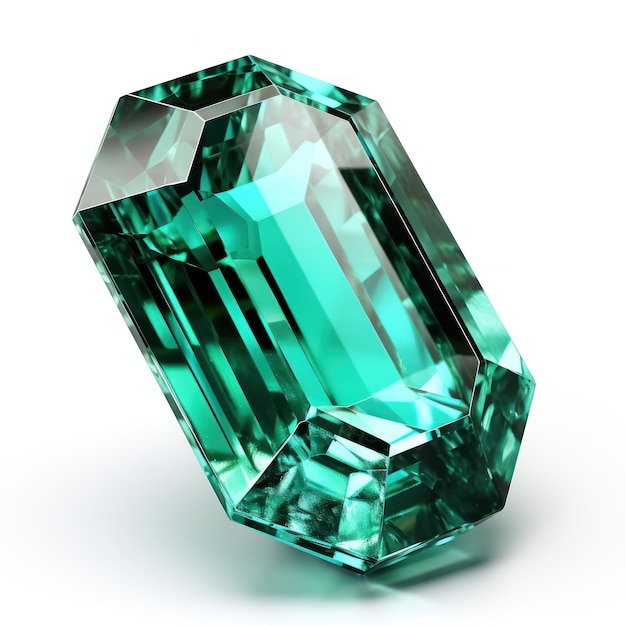 3d emerald stone isolated