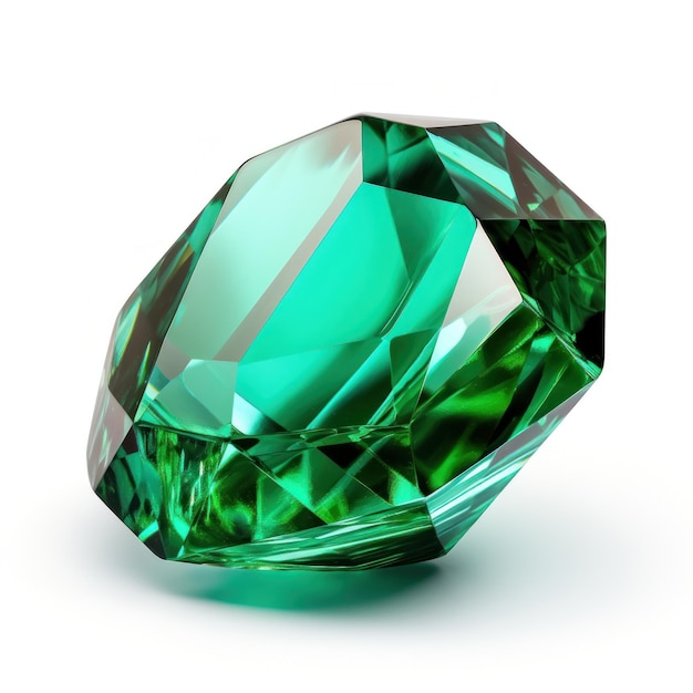 3d emerald stone isolated