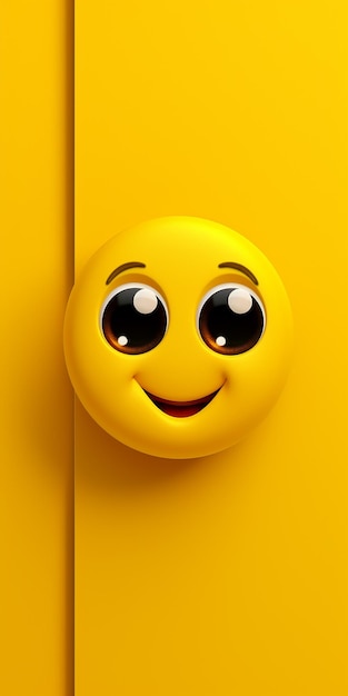 Foto 3d emoji geel glimlachende gezicht met een glimlachende behang
