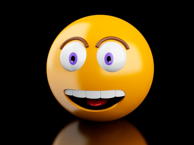 3d Emoji icons with facial expressions.