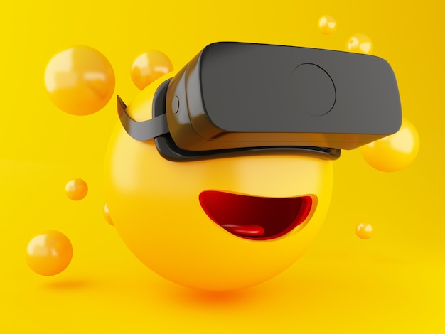 3D-Emoji met VR-headset.