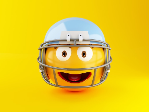 Photo 3d emoji with american football helmet