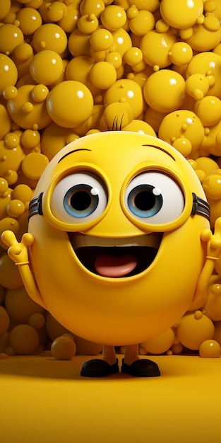 3d emoji yellow smiley face with a smile wallpaper