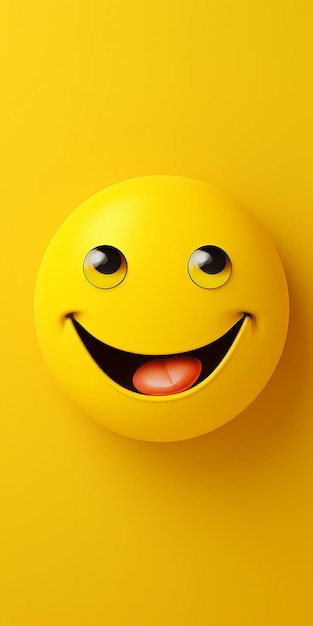 Photo 3d emoji yellow smiley face with a smile wallpaper