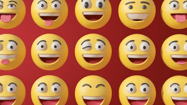 3d emojis icons with facial expressions