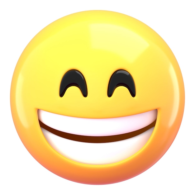 3d emoticon png smiling face sticker transparent background