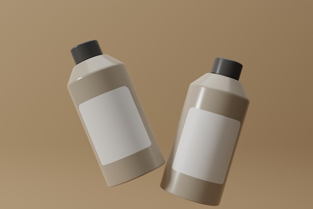 3d empty bottle mockup for product presentation