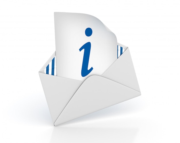 3D Envelope with INFORMATION Symbol