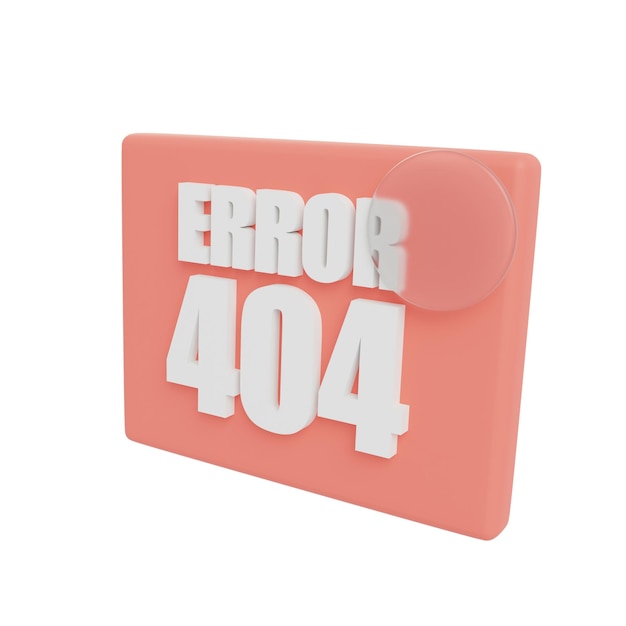 3D Error 404 Illustration