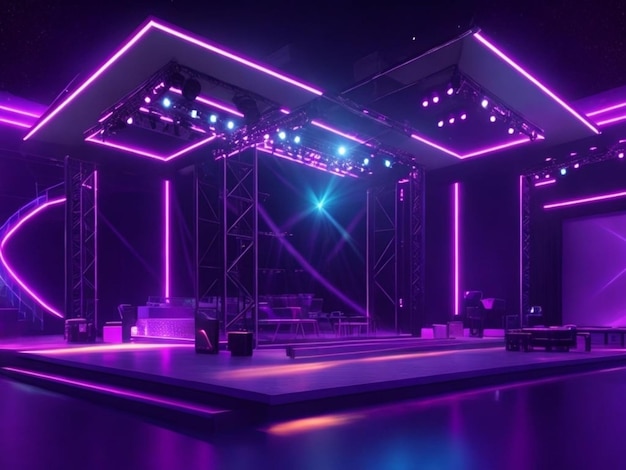 3d Event Luxury lighting stage _ai_generated