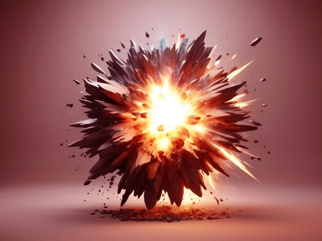 3d explosion with light background