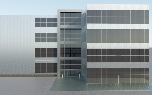 3d exterior visualization of the office center 3d illustration